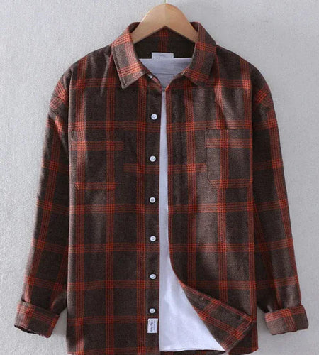 Men's Fashion Casual Plaid Long Sleeve Shirt