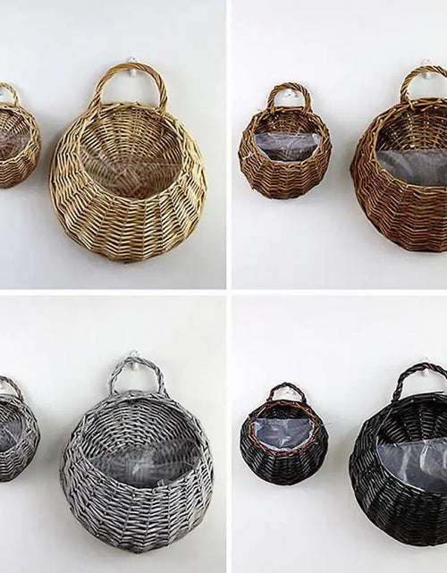 Load image into Gallery viewer, Handmade Wicker Rattan Flower Basket
