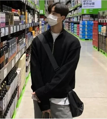 Zipaura Stand Collar Cardigan Sweater