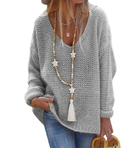 Cozy V-Neck Knit Sweater
