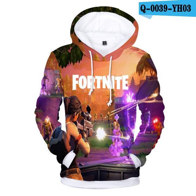 3D Printed Hooded Sweatshirt - Fortnite Design