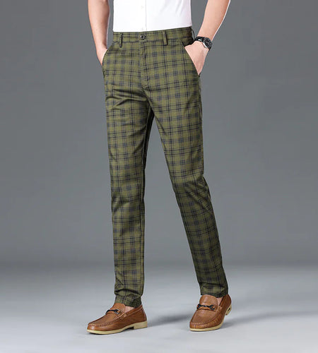 Men's Stripe Plaid Casual Pants