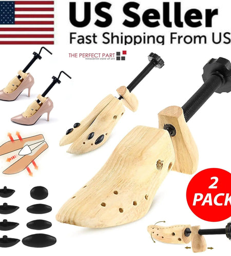 2-Way Wooden Adjustable Shoe Stretcher Expander Men Women Boot Size US 5-13