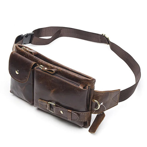 Load image into Gallery viewer, Men&#39;s Waist Genuine Leather Bag
