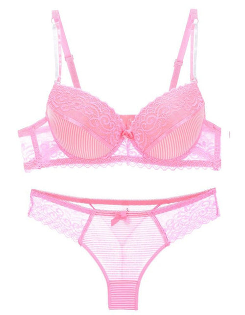 Load image into Gallery viewer, Lace Striped Lingerie Set with Bra and Panties
