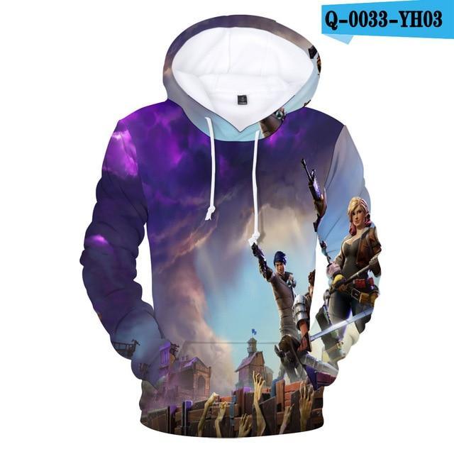 3D Printed Hooded Sweatshirt - Fortnite Design