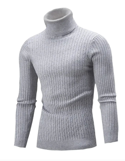 Load image into Gallery viewer, Men's Slim-Fit Knitted Turtleneck Sweater - Solid Color
