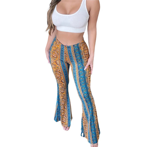 Load image into Gallery viewer, Women&#39;s  Flare Ethnic Print Pants
