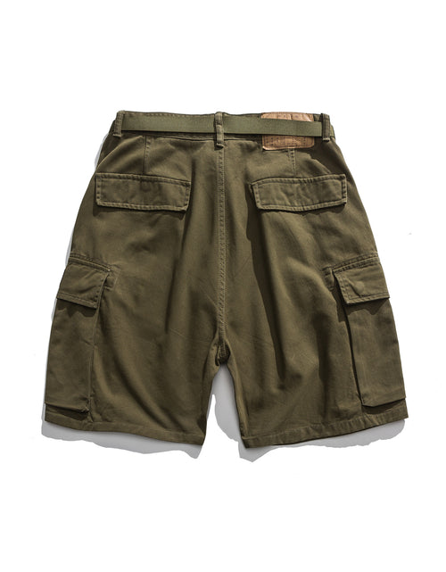 Load image into Gallery viewer, Multi-Pocket Khaki Army Green Work Shorts
