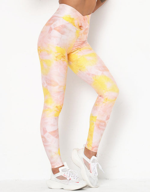 Load image into Gallery viewer, Tie-Dye Cross-Waist Fitness &amp; Yoga Pants
