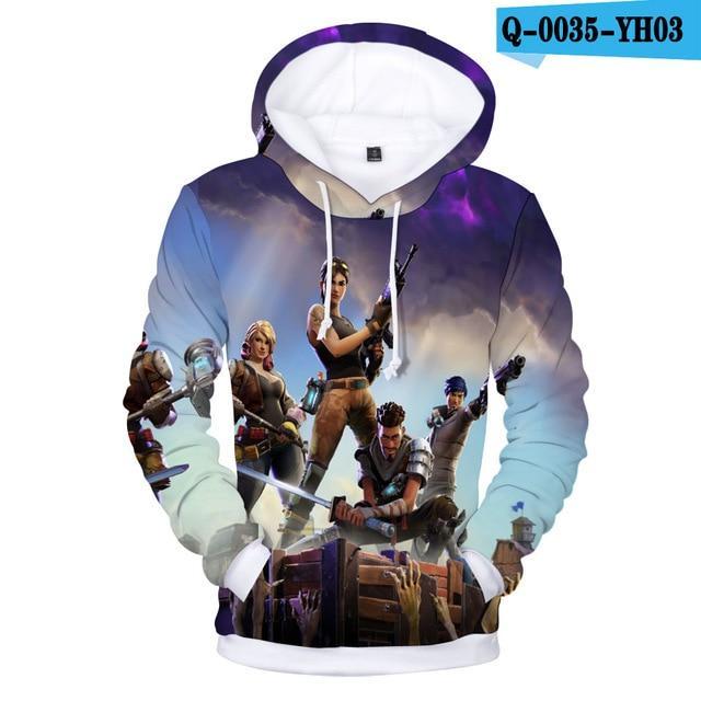 3D Printed Hooded Sweatshirt - Fortnite Design