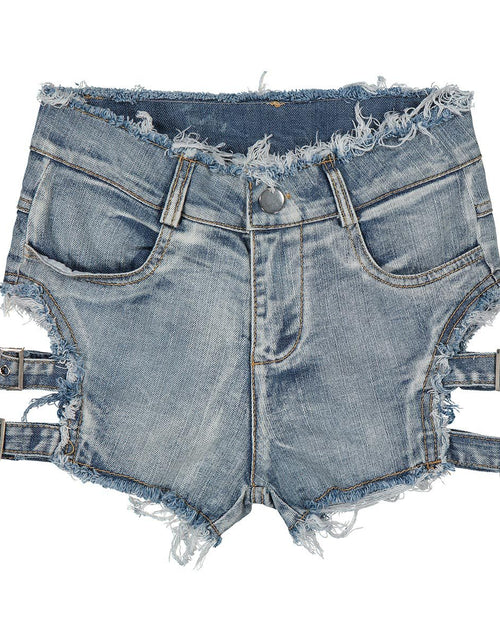 Load image into Gallery viewer, High-Waisted Ripped Denim Shorts for Clubbing
