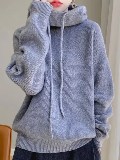 Load image into Gallery viewer, Hooded Knitted Sweater
