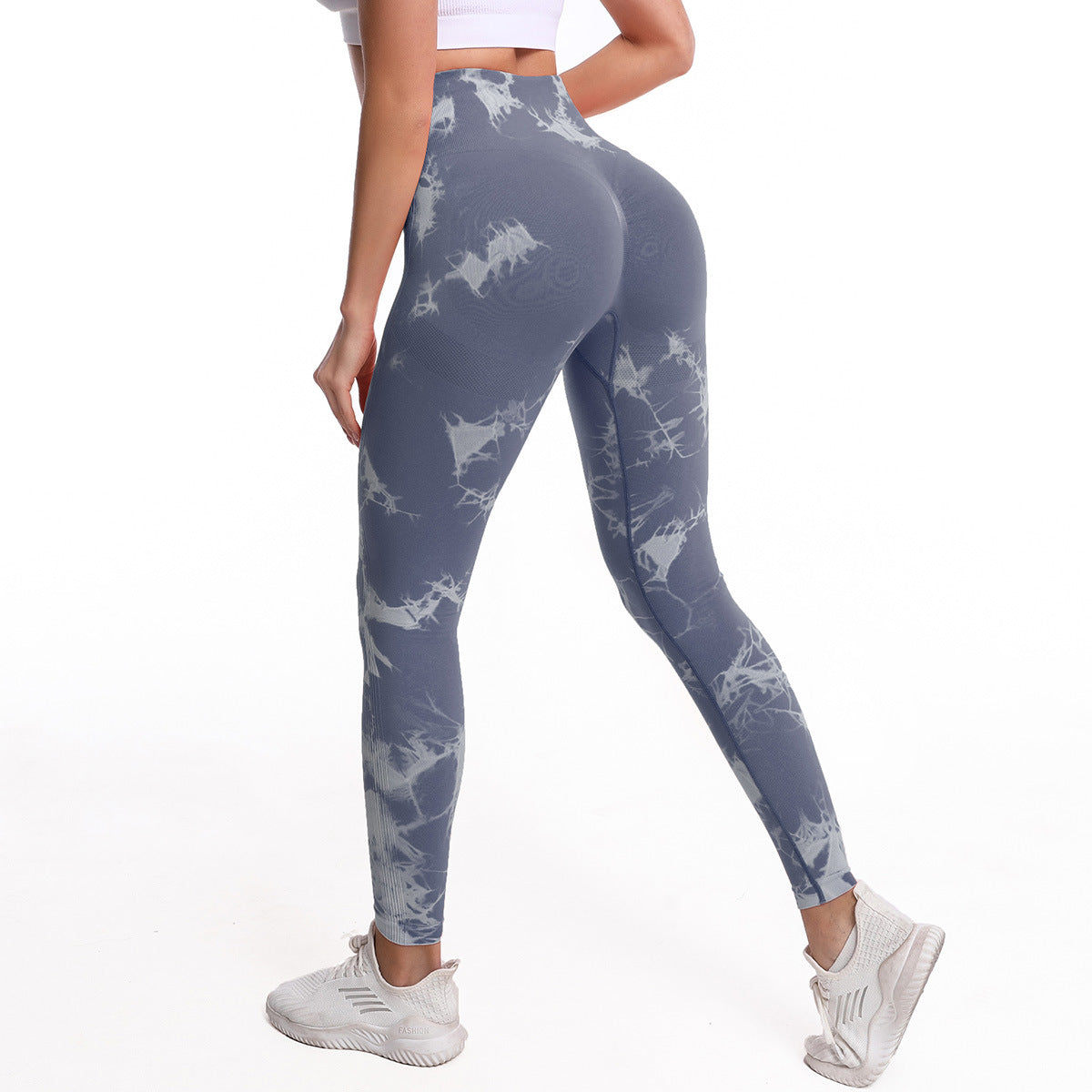 Women's High Waist Tie-dye Fitness Running Pants