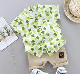 Load image into Gallery viewer, 2021 Cartoon Dinosaur Print Toddler Boy Summer Set: Shirt + Pants
