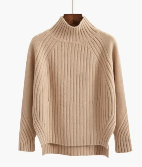 Turtleneck Pullover Long-Sleeved Sweater