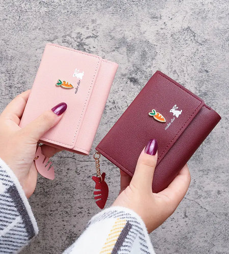 Wallet Cute Cat Short Wallet Leather Small Purse