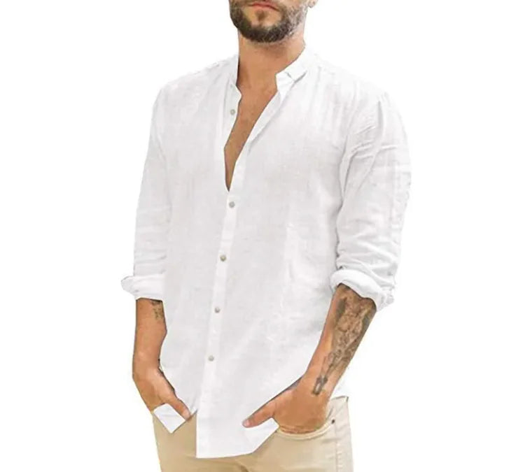 Solid Color Collar Shirt