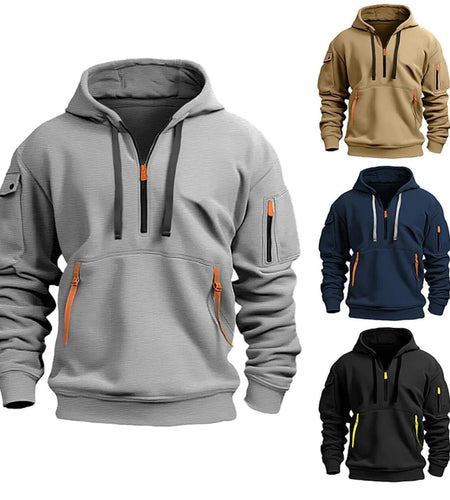 Cotton Dropped Shoulder Hooded Sweatshirt