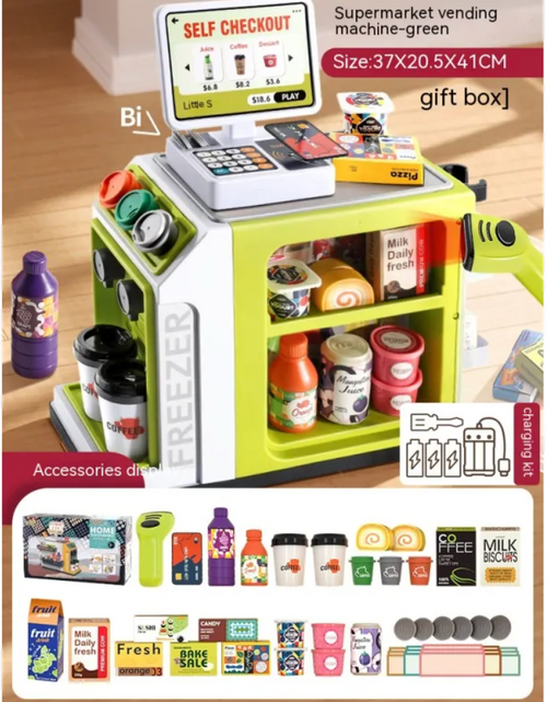 Load image into Gallery viewer, Kids’ Vending Machine &amp; Cash Register Play Set
