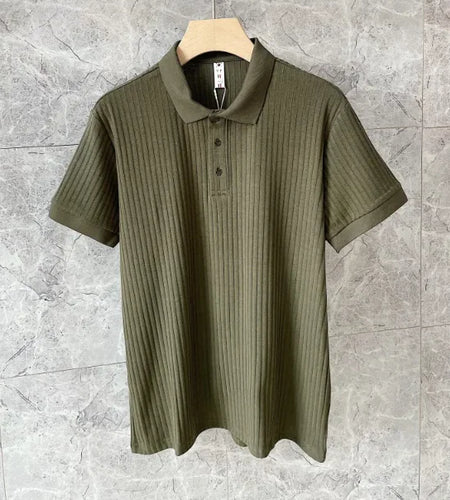 Men's Summer T-shirt Thin Lapel Short Sleeve