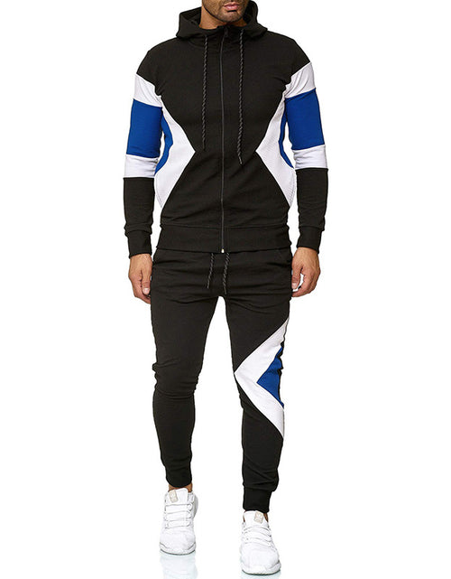 Load image into Gallery viewer, Men's Color Block Hoodie and Sweatpants Set
