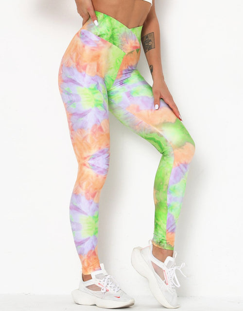 Load image into Gallery viewer, Tie-Dye Cross-Waist Fitness &amp; Yoga Pants
