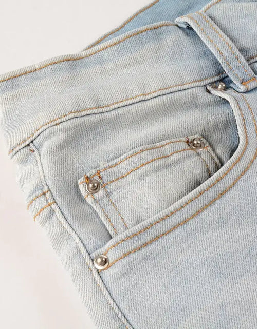 Load image into Gallery viewer, Retro Washed Stretch Skinny Fit Ripped Jeans
