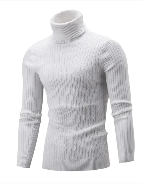 Load image into Gallery viewer, Men's Slim-Fit Knitted Turtleneck Sweater - Solid Color
