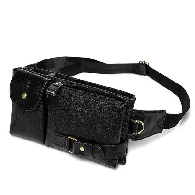 Men's Waist Genuine Leather Bag