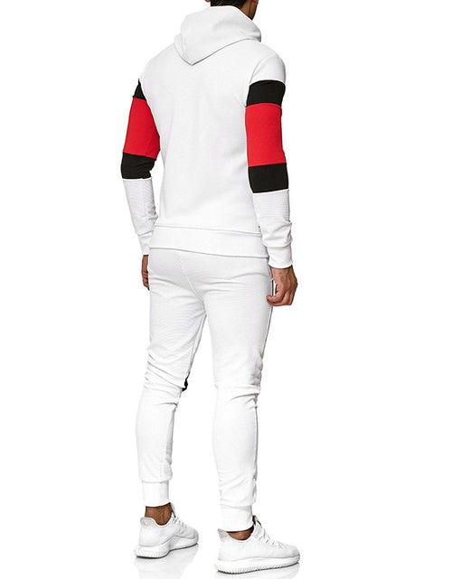 Load image into Gallery viewer, Men's Color Block Hoodie and Sweatpants Set
