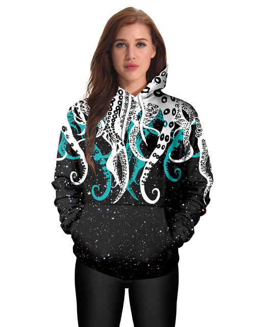 Load image into Gallery viewer, Men's Loose-Fit Hoodie with Octopus Digital Print
