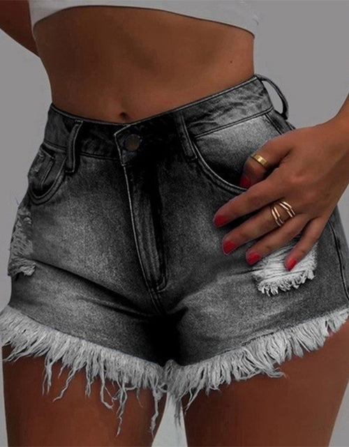 Load image into Gallery viewer, High-Waisted Ripped Denim Shorts for Women
