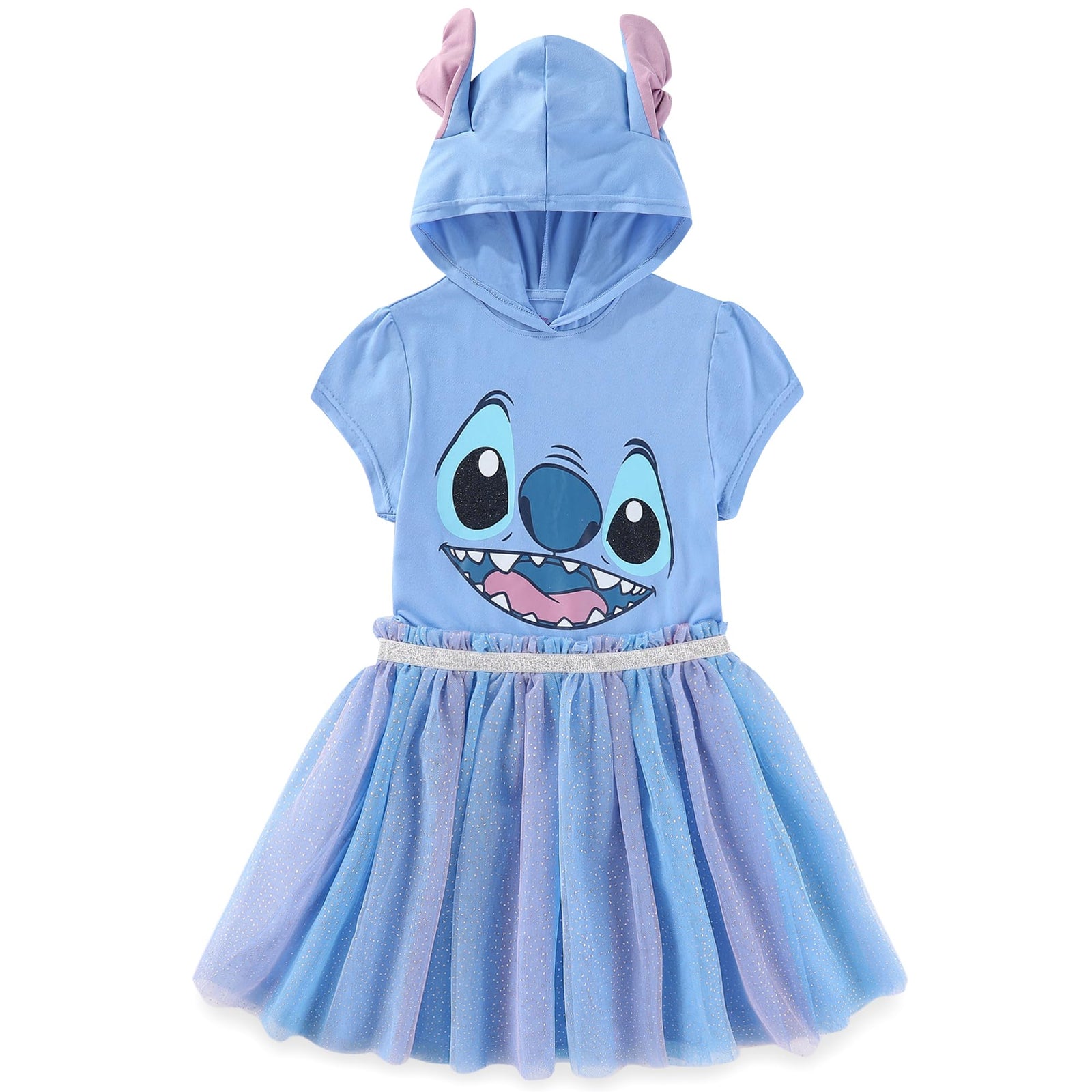 Disney Lilo & Stitch Girls Cosplay Hooded with Ears Tulle Dress for Big Kids