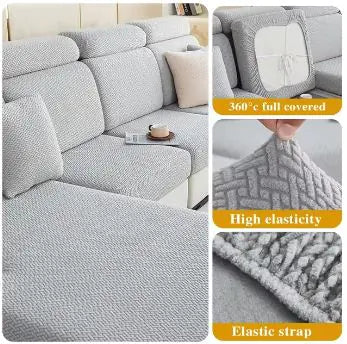 Jacquard Stretch Sofa Cushion Cover  Fits L-Shaped Sectionals