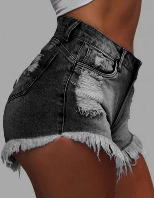 Load image into Gallery viewer, High-Waisted Ripped Denim Shorts for Women
