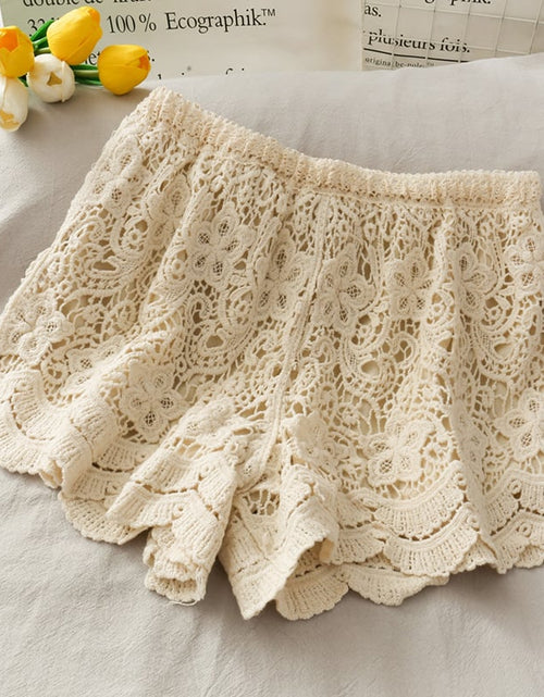 Load image into Gallery viewer, High Waist Hollow Lace Shorts for Women
