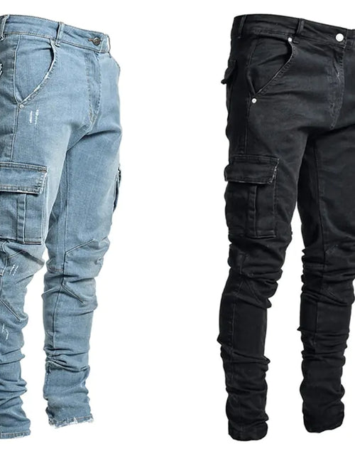 Load image into Gallery viewer, Men&#39;s Multi Pocket Cargo Jeans
