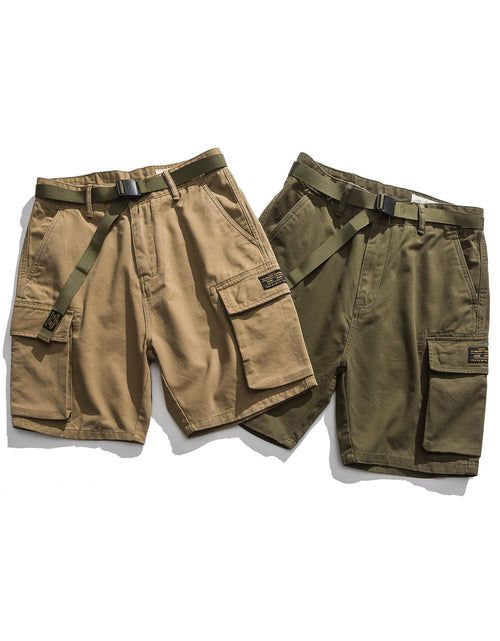 Load image into Gallery viewer, Multi-Pocket Khaki Army Green Work Shorts
