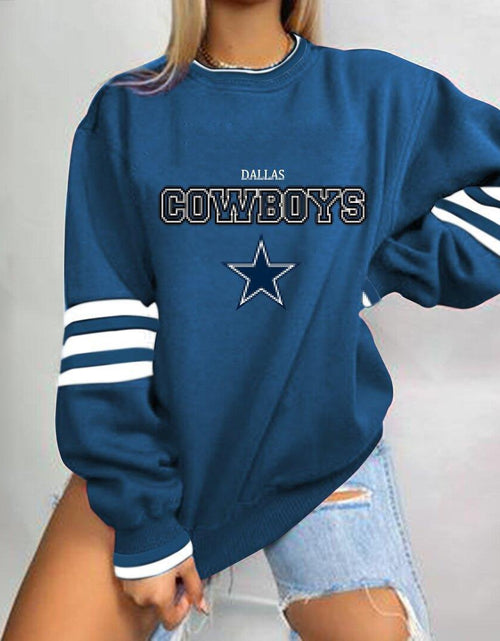Load image into Gallery viewer, Loose-Fit NFL Graphic Long Sleeve Sweatshirt for Women
