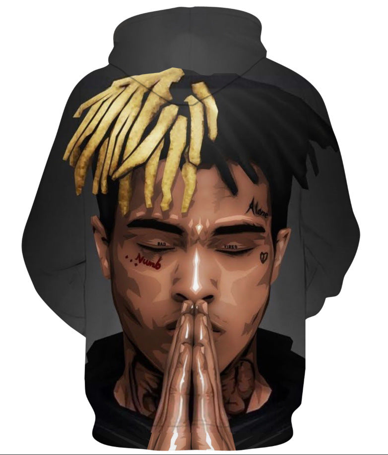 XXXTentacion 3D Digital Print Hoodie - Casual Loose Fit