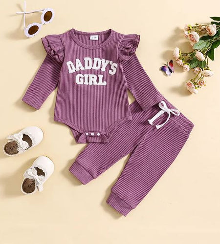 Candy Color Striped Embroidered Suit
