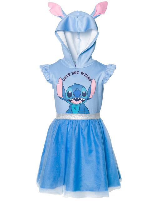 Load image into Gallery viewer, Disney Lilo &amp; Stitch Big Girls Mesh Cosplay Short Sleeve Dress Blue 14-16
