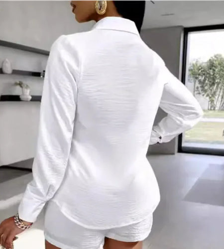 Luxe Pocket Long Sleeve Shirt & Shorts Set