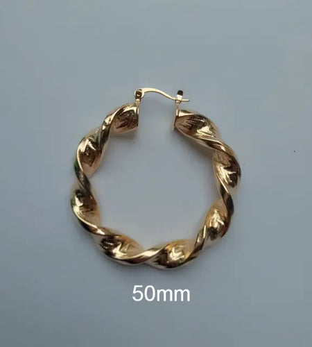 Twist Big Round Hoop Earrings