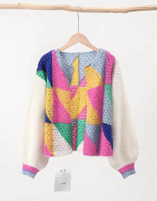 Load image into Gallery viewer, Colorful Hollow Knit Cardigan
