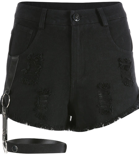 High Waist Ripped Denim Shorts for Women Summer