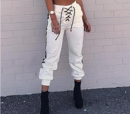 Load image into Gallery viewer, Women's Casual Harem Pants with Eyelet Detail (Two Colors)
