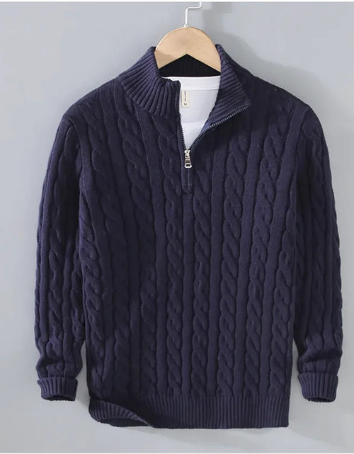 Load image into Gallery viewer, Men's Casual Half Turtleneck Zipper Sweater
