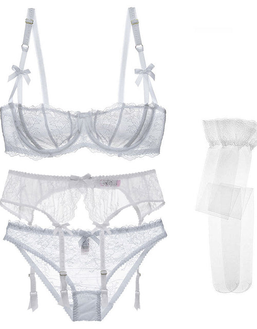 Load image into Gallery viewer, Varsbaby Lace Lingerie Set with Bra, Panties, and Stockings
